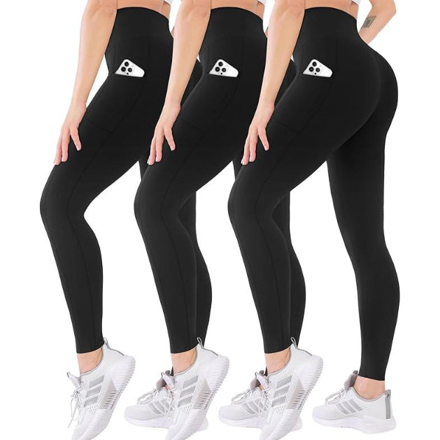 high waist yoga leggings supportive waistband daily training