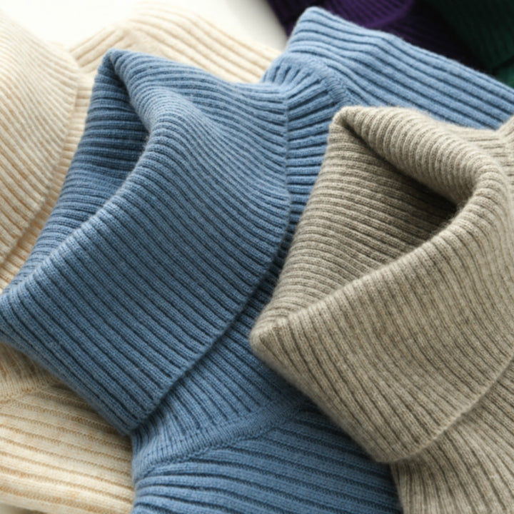 viscose slim fit turtleneck sweater Japanese casual inspired layering