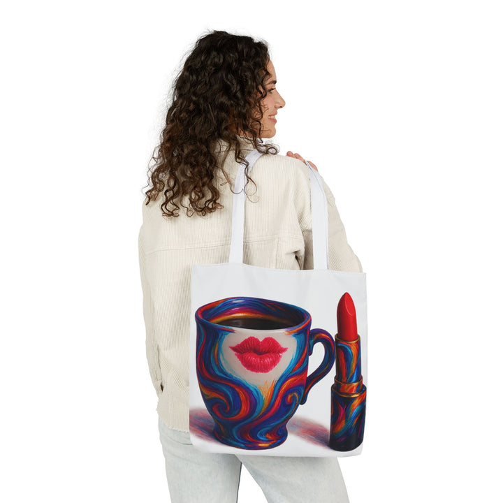 Canvas Tote Bag with 5-Color Straps &amp; Sleek Black Lining