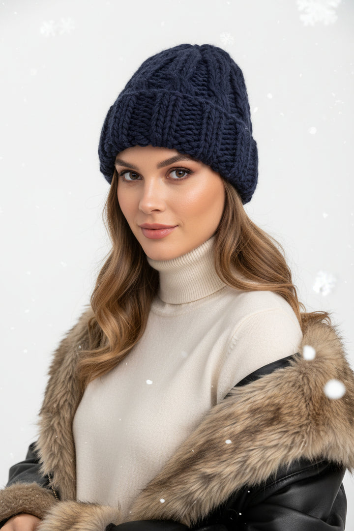 women knit winter hat grass green wool knit beanie outdoor winter wear