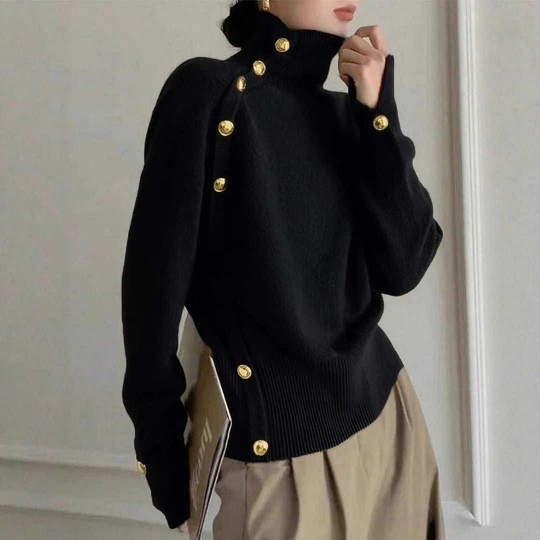 women turtleneck sweater pullover style neckline