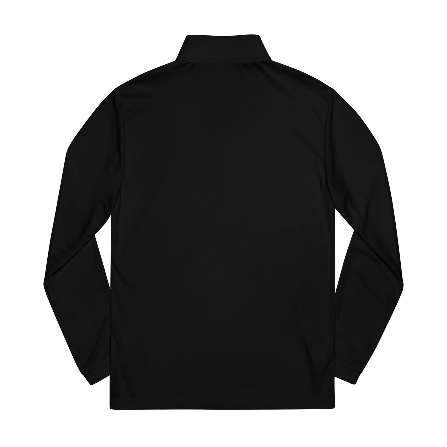 Black unisex quarter-zip pullover back view
