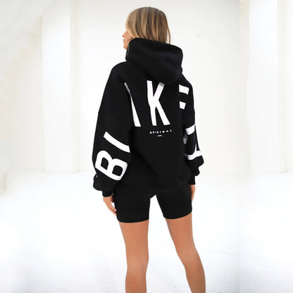 Printed Thickened Hoodie - Plush Street Fit, Bold Print