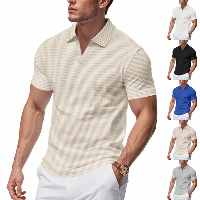 slim fit polo shirt men sapphire blue shoulder and sleeve structure