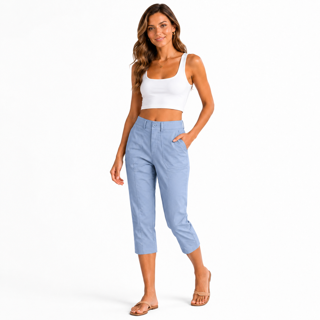 High Waisted Cropped Pants for Women Elegant Summer Fit