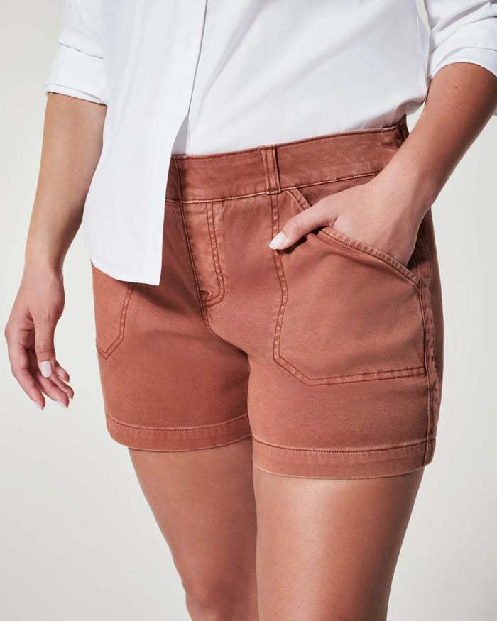 Women’s High-Waist Cotton-Linen Shorts – Stretch