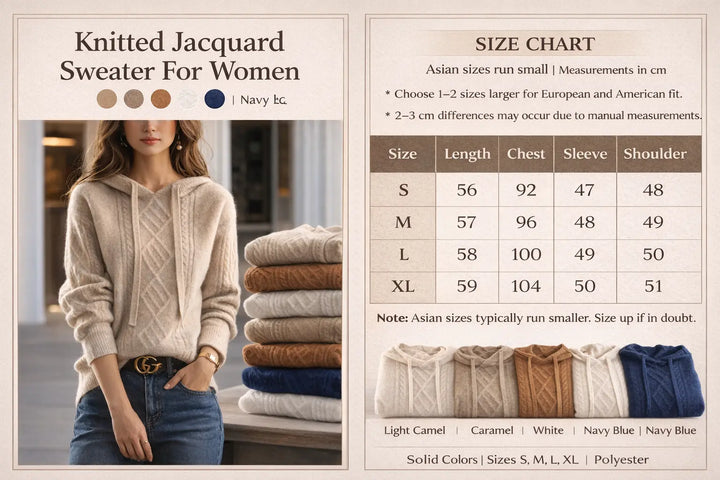 Gestrickter Jacquard-Pullover Damen – Edle Winterstrickware