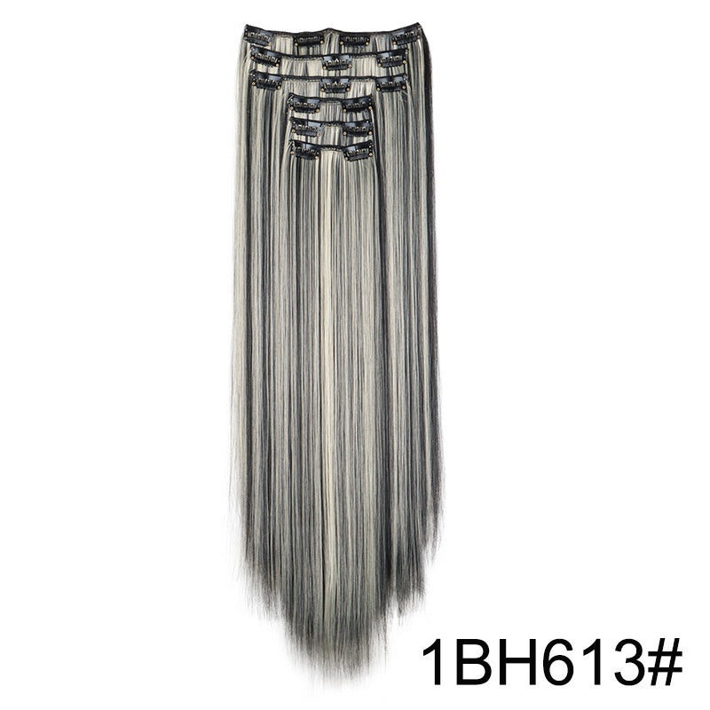 Long Straight Hair Extensions Seamless 60cm Clip In Set
