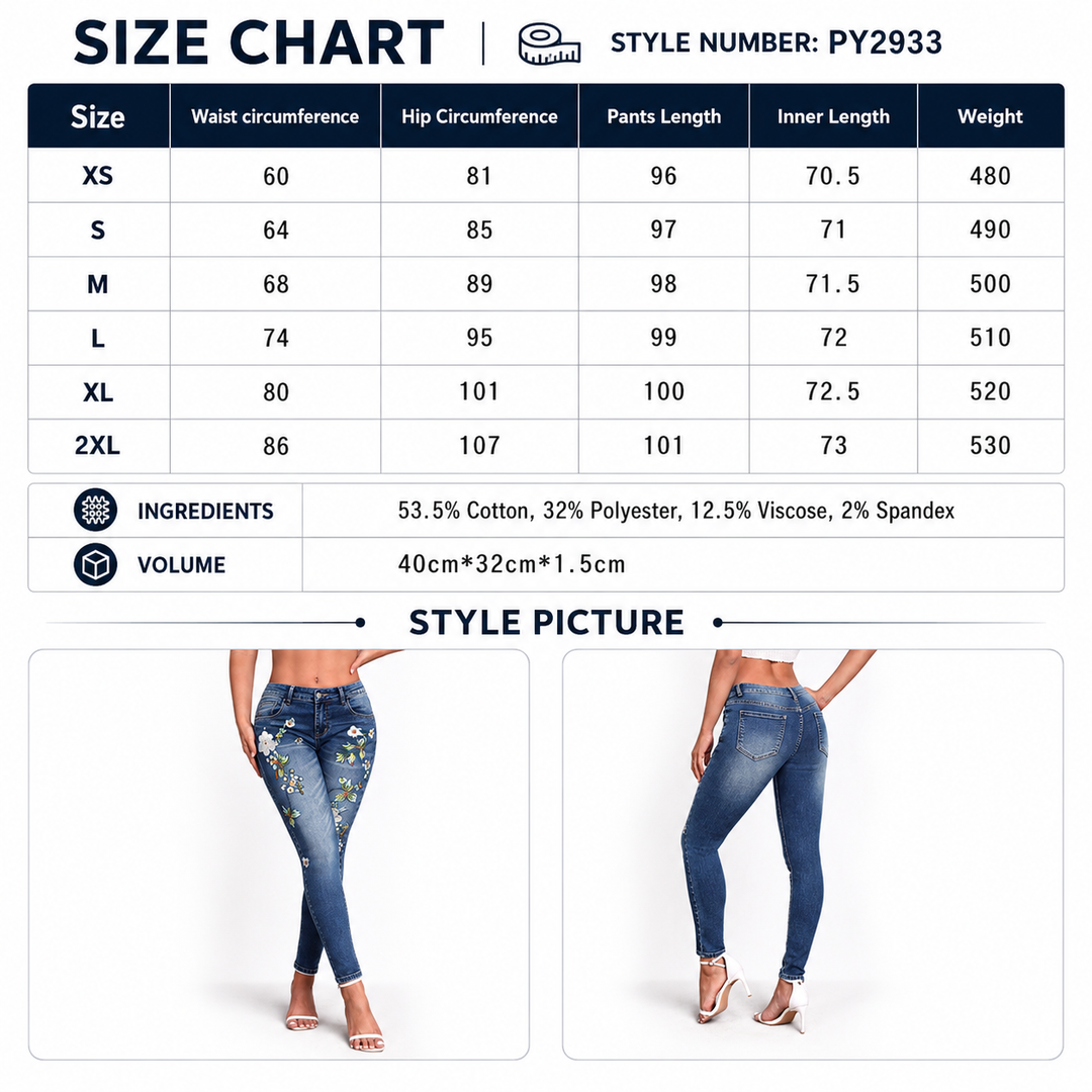 A size chart and style image for women&