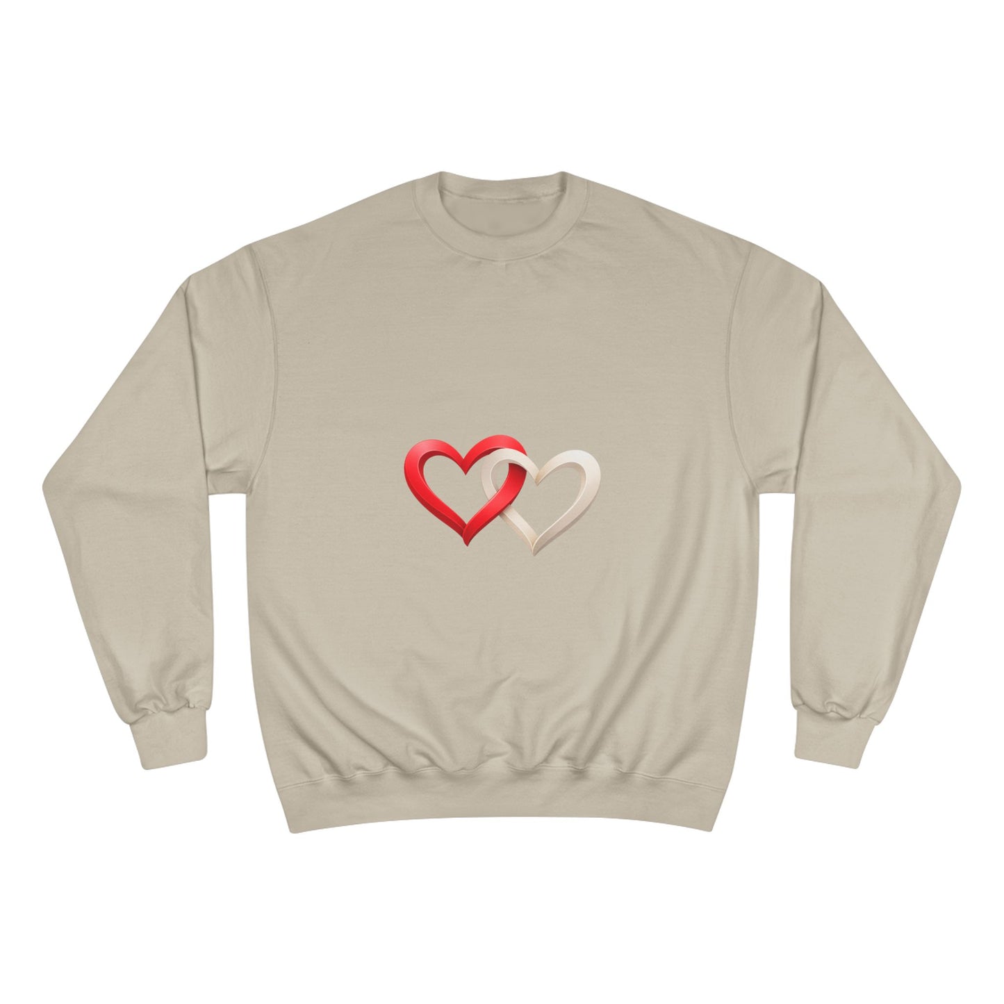 Heart sweatshirt tubular knit smooth finish no side seams