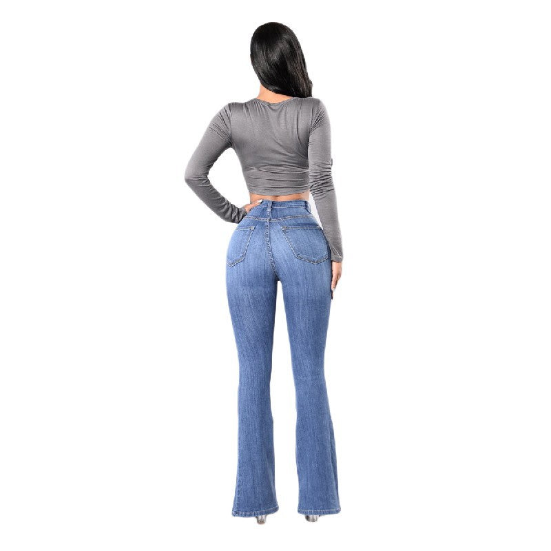 high waist stretch jeans full body styling casual chic outfit context
