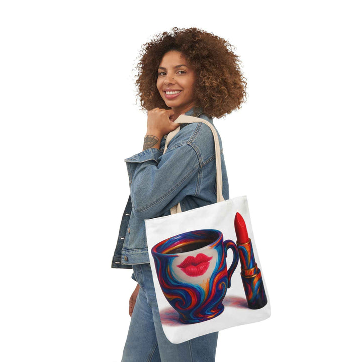 Canvas Tote Bag with 5-Color Straps &amp; Sleek Black Lining