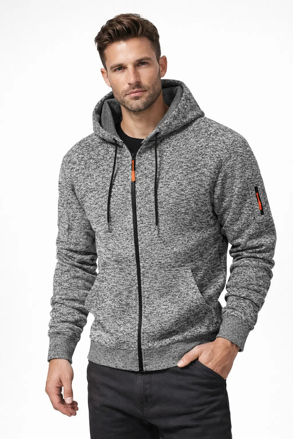 Heavy Fleece Cargo Sweater - Warm Vintage Sports Style