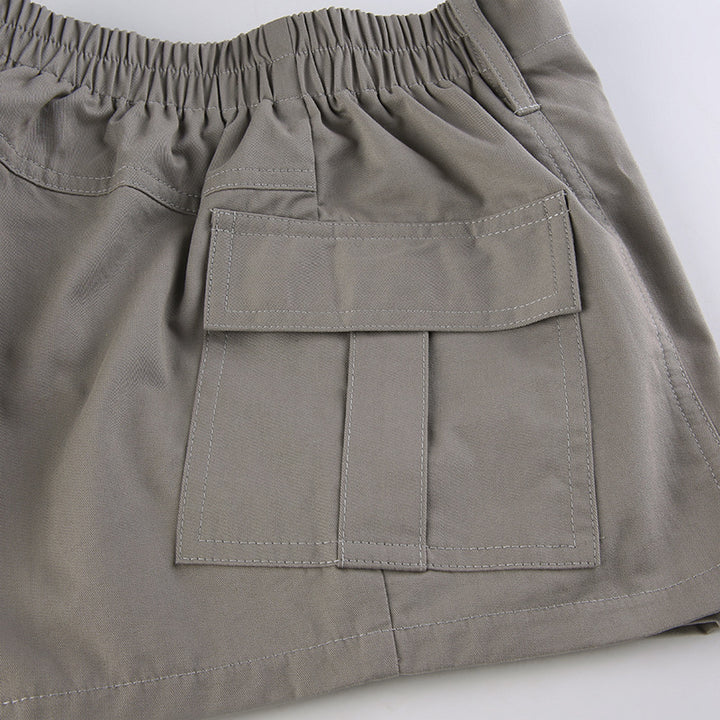 low rise summer shorts blue close waistband detail refined stitching