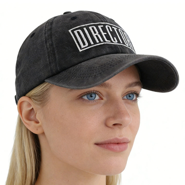 Director Filmmaker Hat embroidery detail clean minimal design