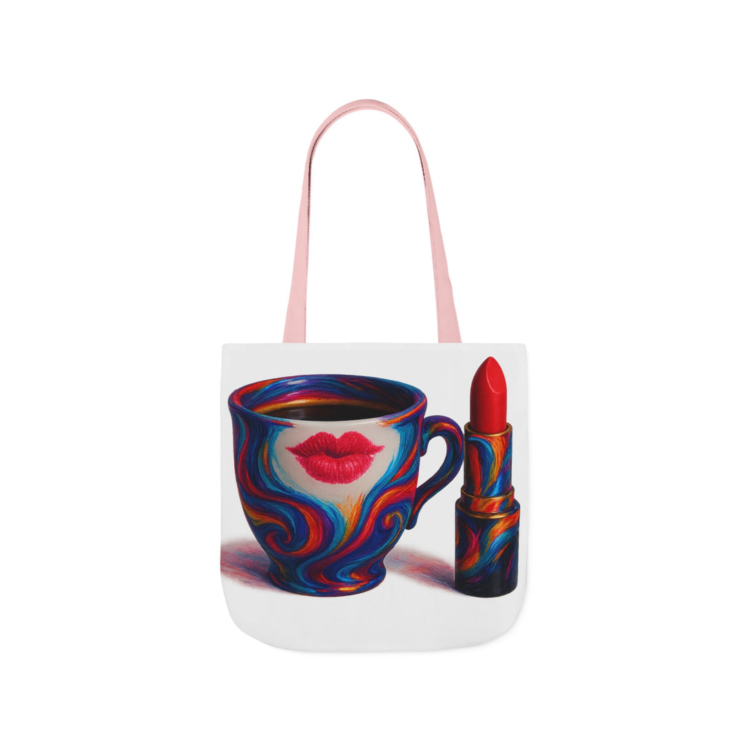 Canvas Tote Bag with 5-Color Straps &amp; Sleek Black Lining