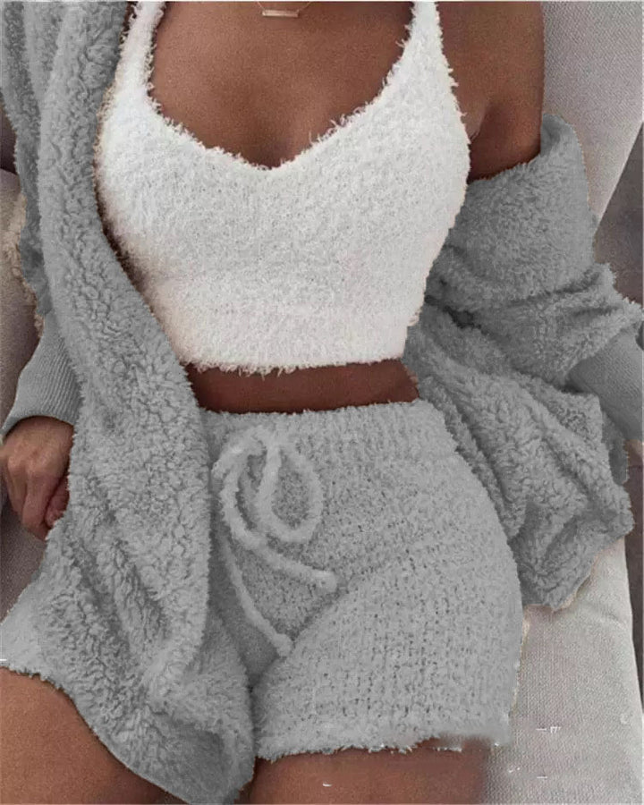 Luxury 3 Piece Women Set Blazer Vest Shorts Outfit Chic Fit