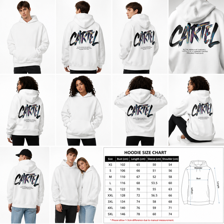 Unisex Pullover Hoodie - Loose 3D Sports Style in White