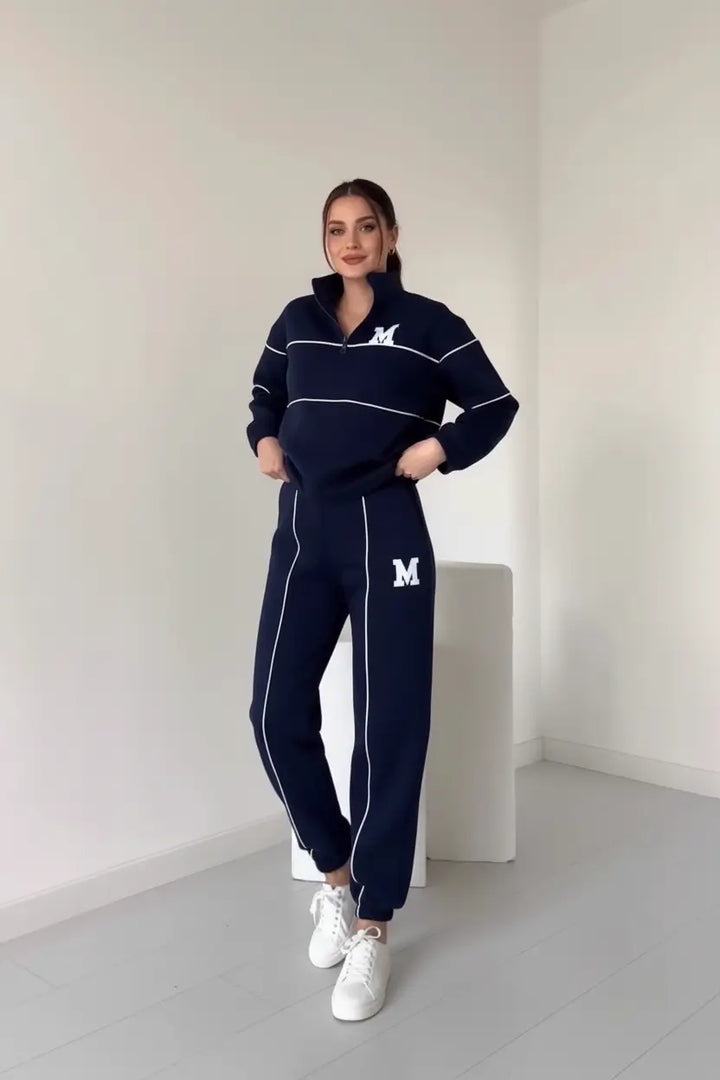 Womens 2 Piece Lounge Set fabric texture close detail demonstrating smooth polyester surface