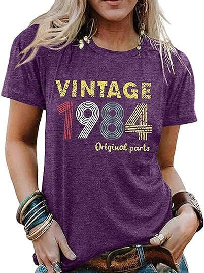 Vintage 1984 Women’s Top – Party-Ready Letter Print