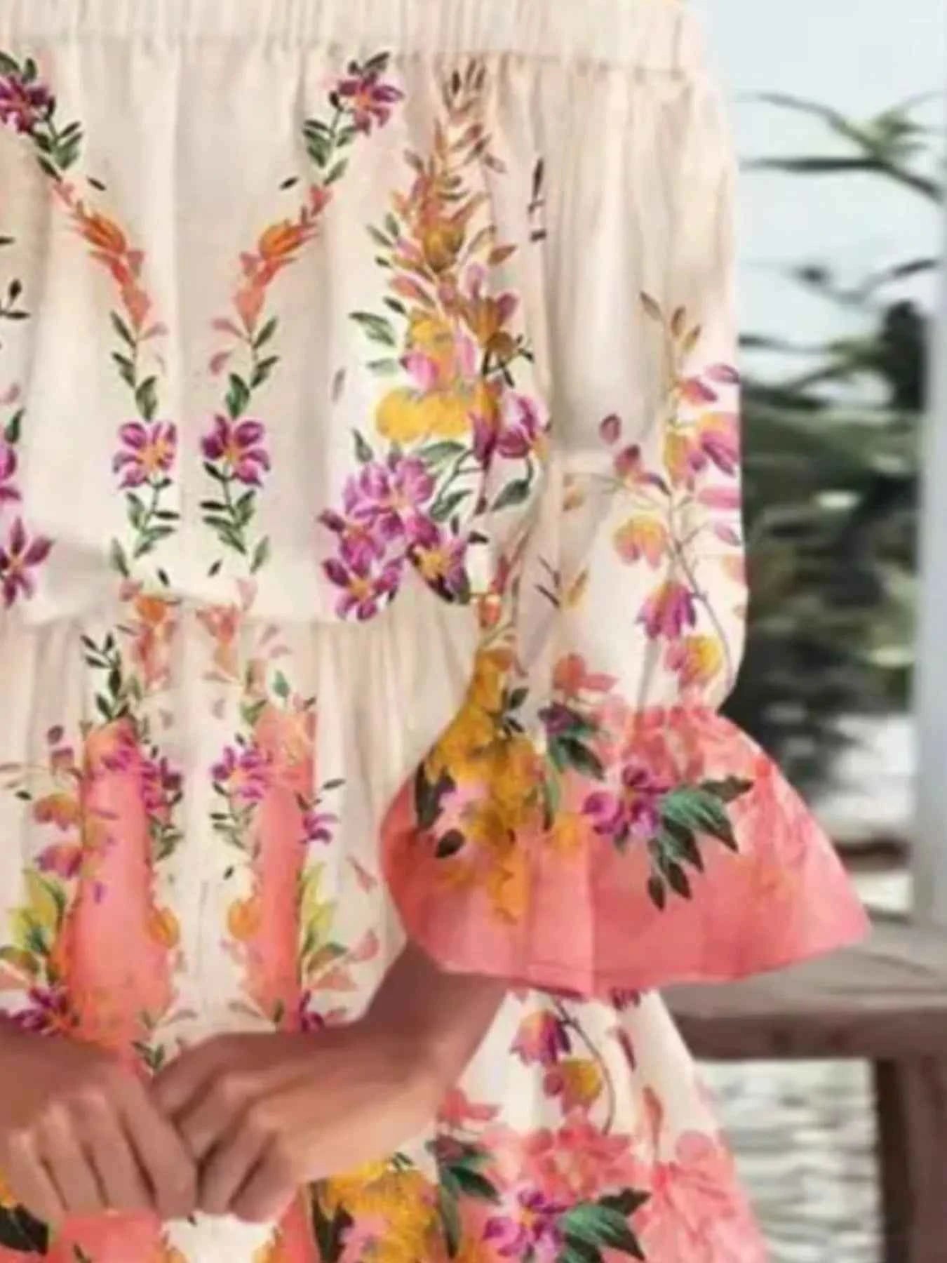 Blooming Beauty: Plus Size Off-Shoulder Mini Dress