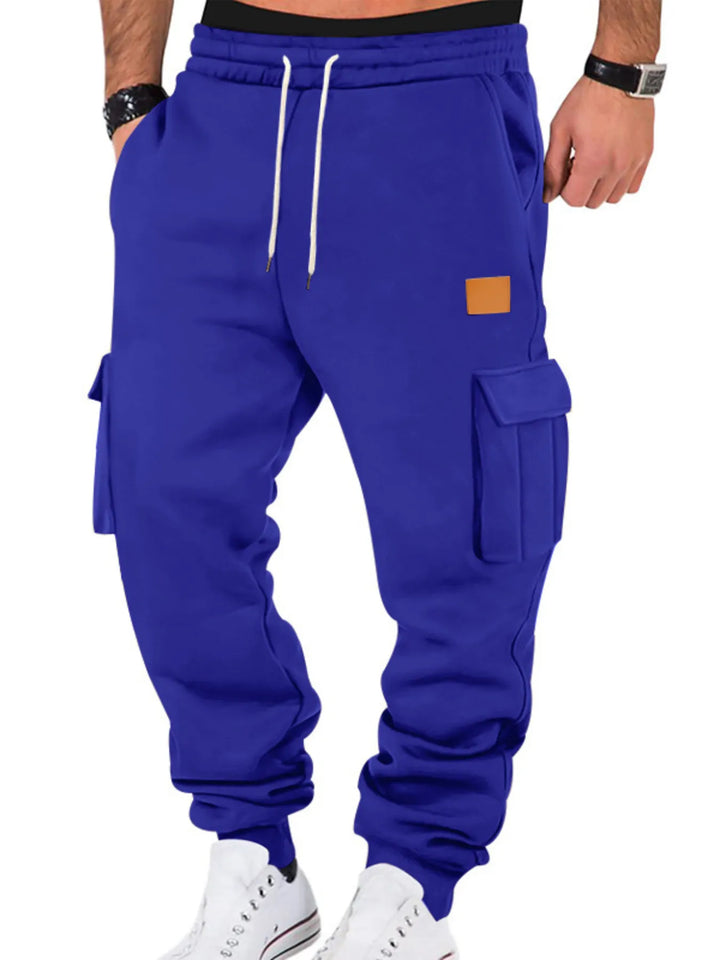 drawstring cargo joggers for men waistband detail showing adjustable cord and smooth stitching for everyday wear
