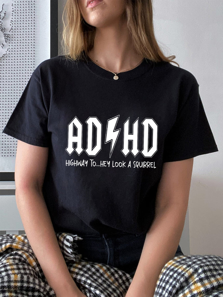 Graphic cotton t shirt women mid length fit modern casual look