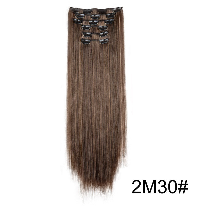 Long Straight Hair Extensions Seamless 60cm Clip In Set