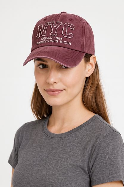 Adjustable Women’s Black Baseball Cap – back view strap buckle for custom fit, breathable washed cotton