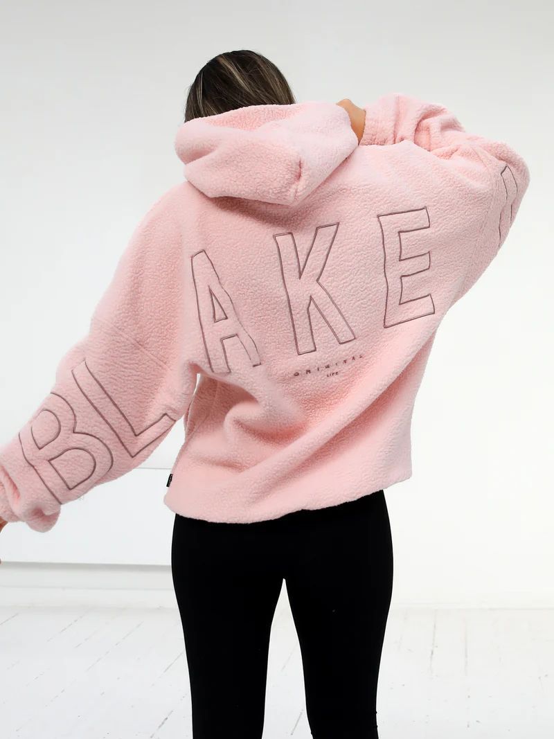 Apricot Embroidered Lamb Fleece Jacket – Medium-Thickness, Effortless Style

