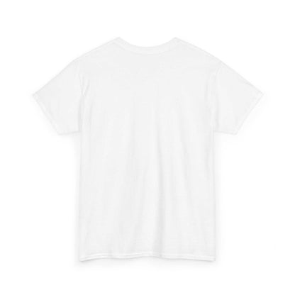 Plain white unisex heavy cotton t-shirt back view