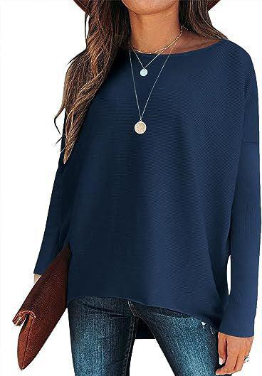 Batwing Sleeve Knitted Pullover – Office-ready minimalist look