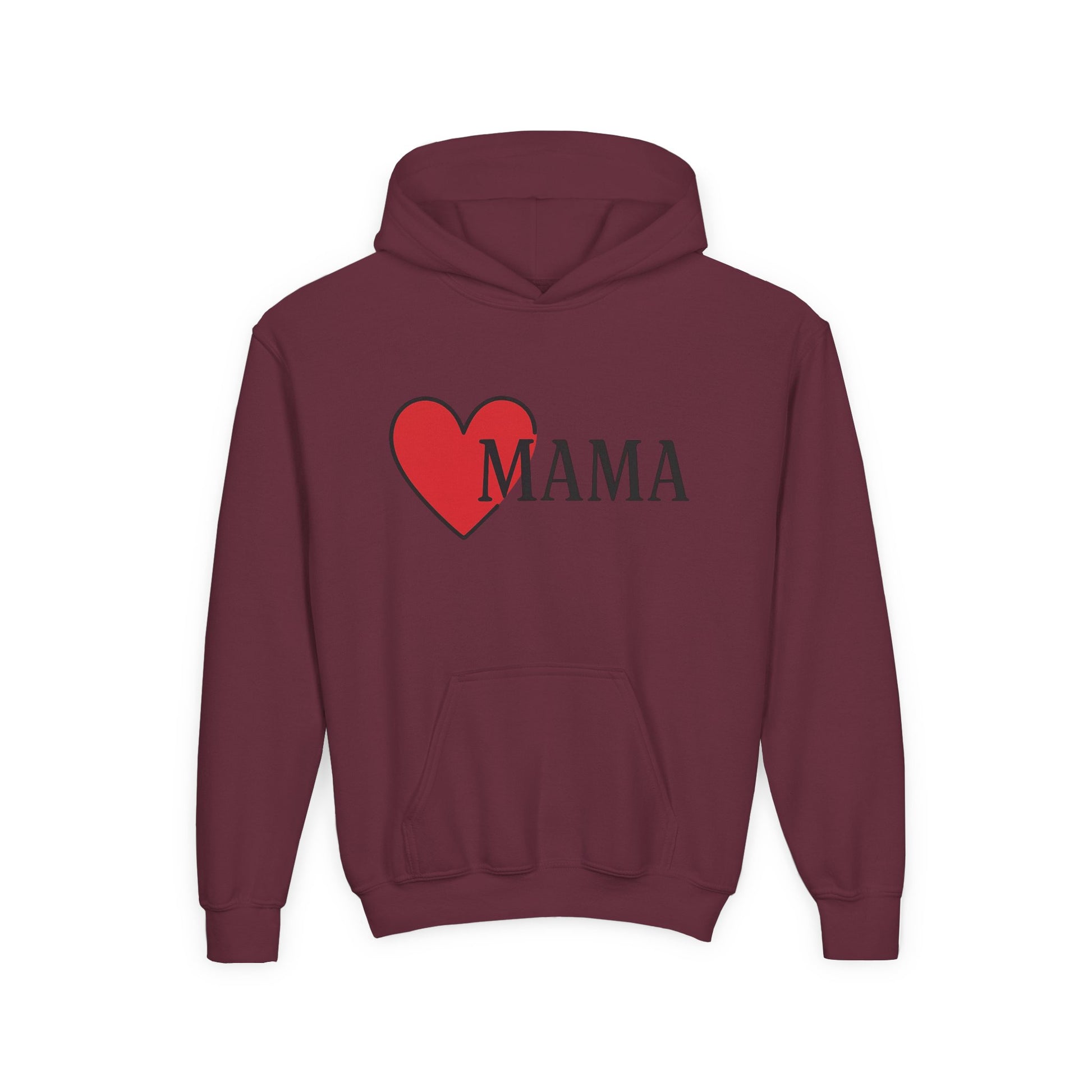 Boy wearing hoodie and gifting card to mom

