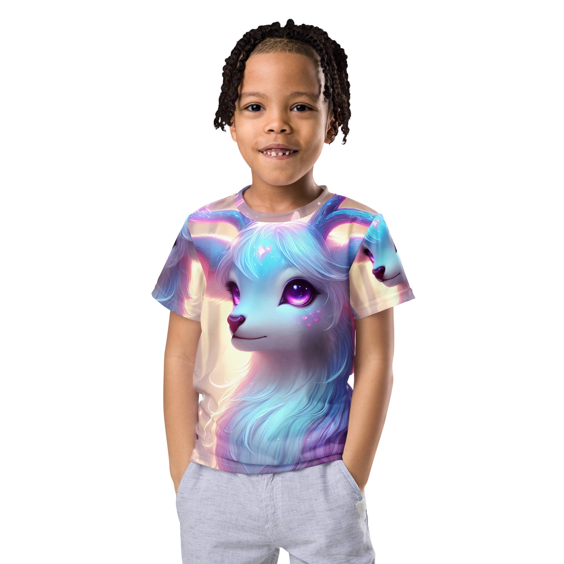 Boys and girls playing in comfy graphic t-shirts

