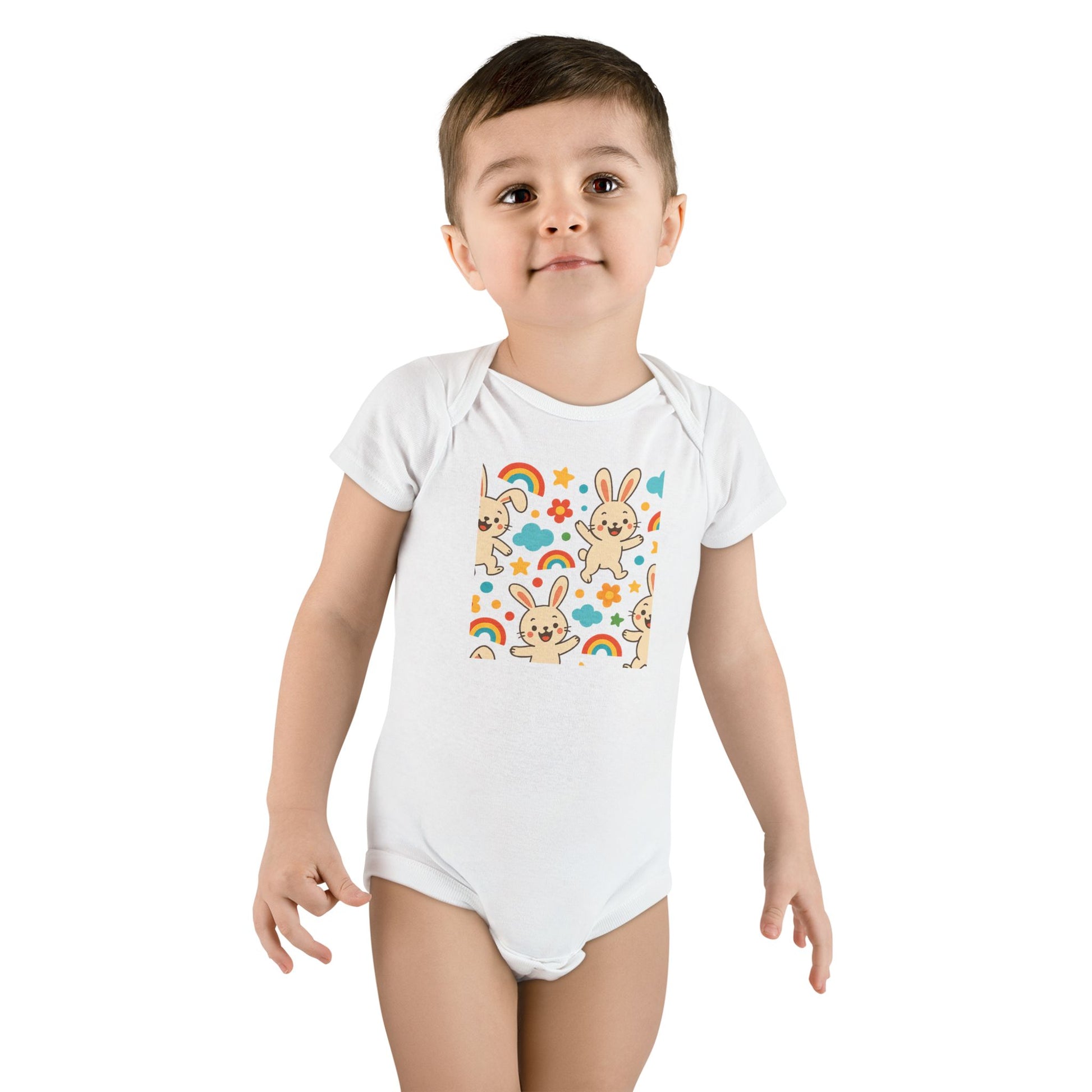 Snap closure cotton onesie – ideal baby shower outfit

