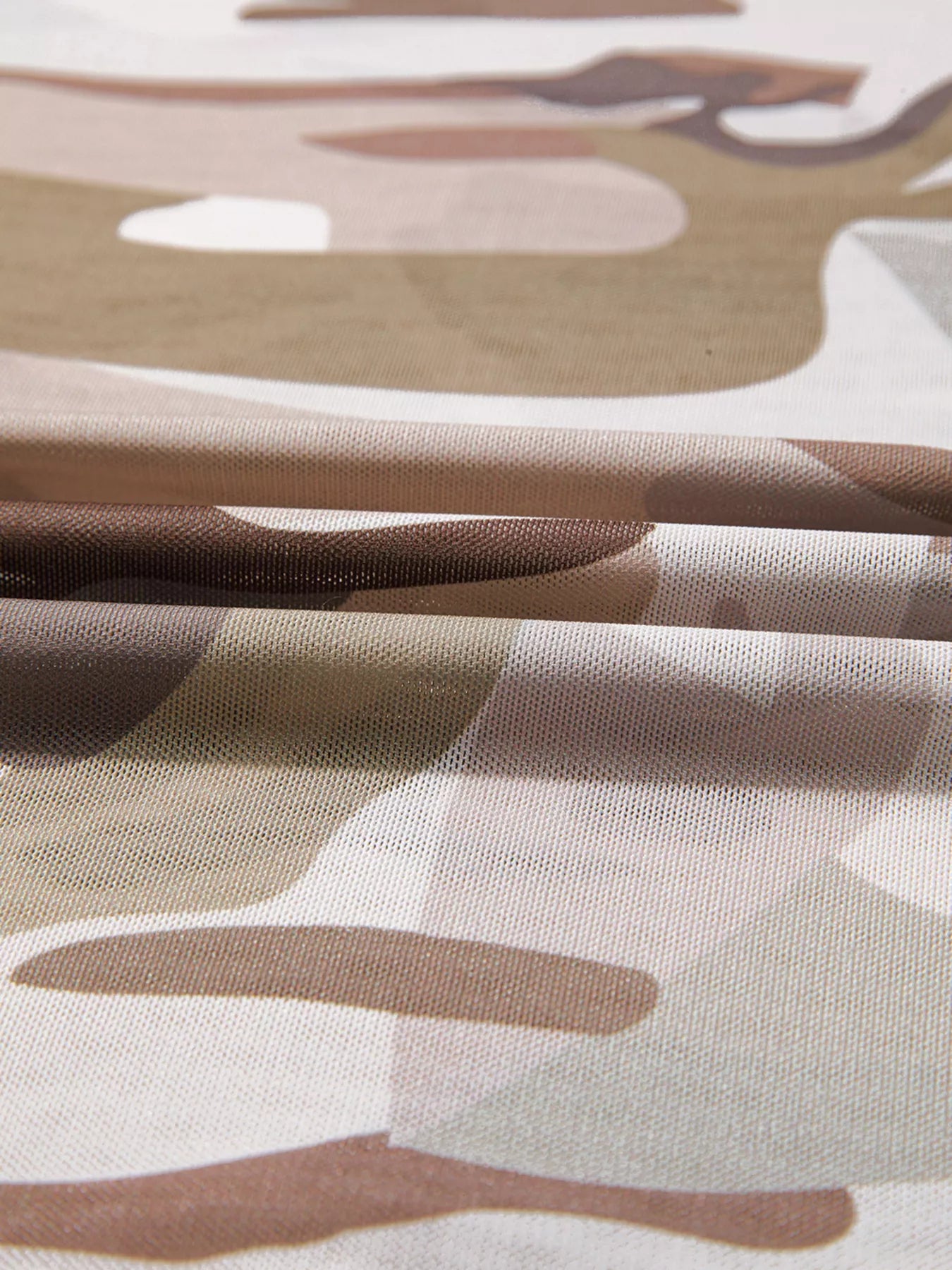 Camouflage Mesh Long Sleeve Top – office-to-evening layering