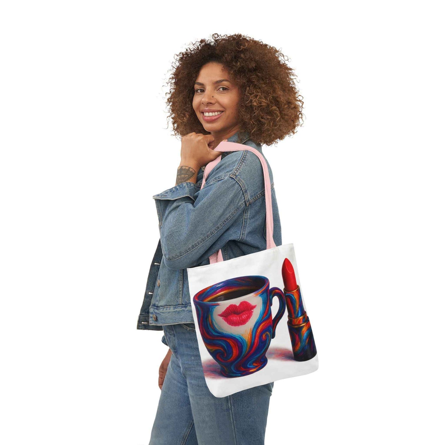 Canvas Tote Bag with 5-Color Straps & Sleek Black Lining