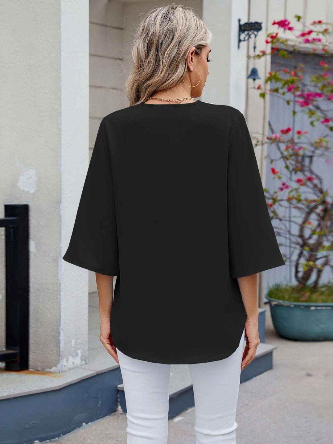 Elegant Lace V-Neck Blouse for Women