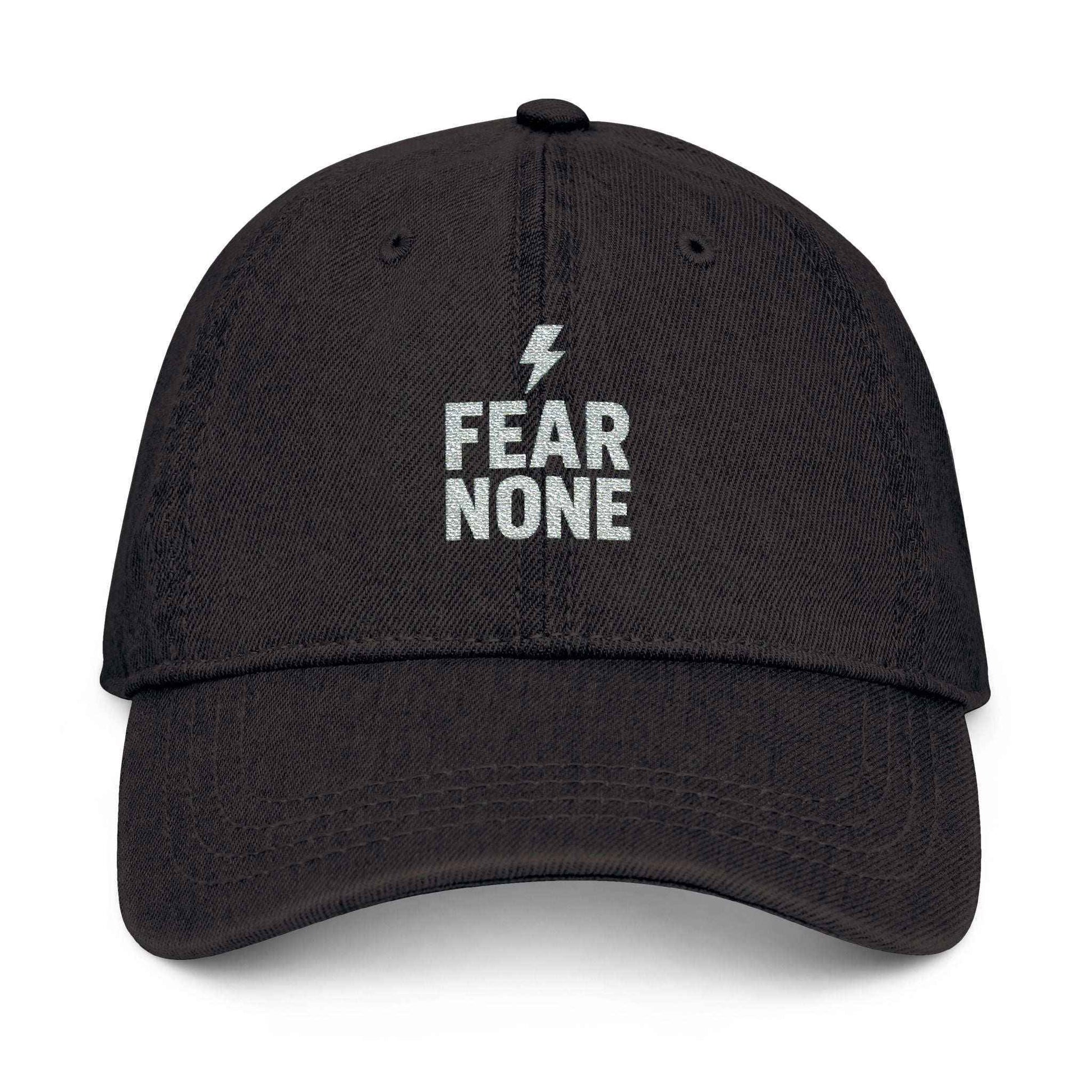 Fear None Embroidered Denim Cap - Bold Everyday Statement