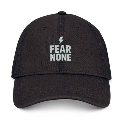 Fear None Embroidered Denim Cap - Bold Everyday Statement