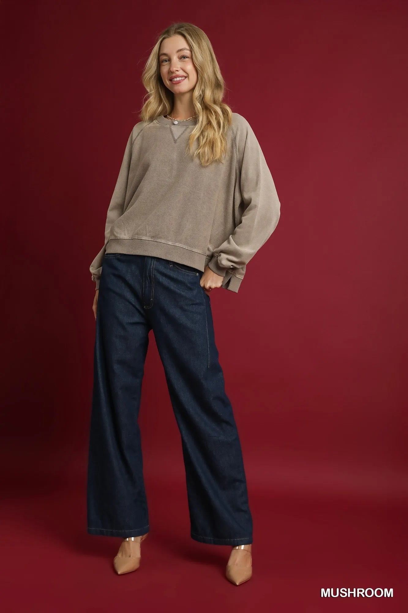 Casual Chic Mineral Wash Sweatshirt for Women – Umgee Brand