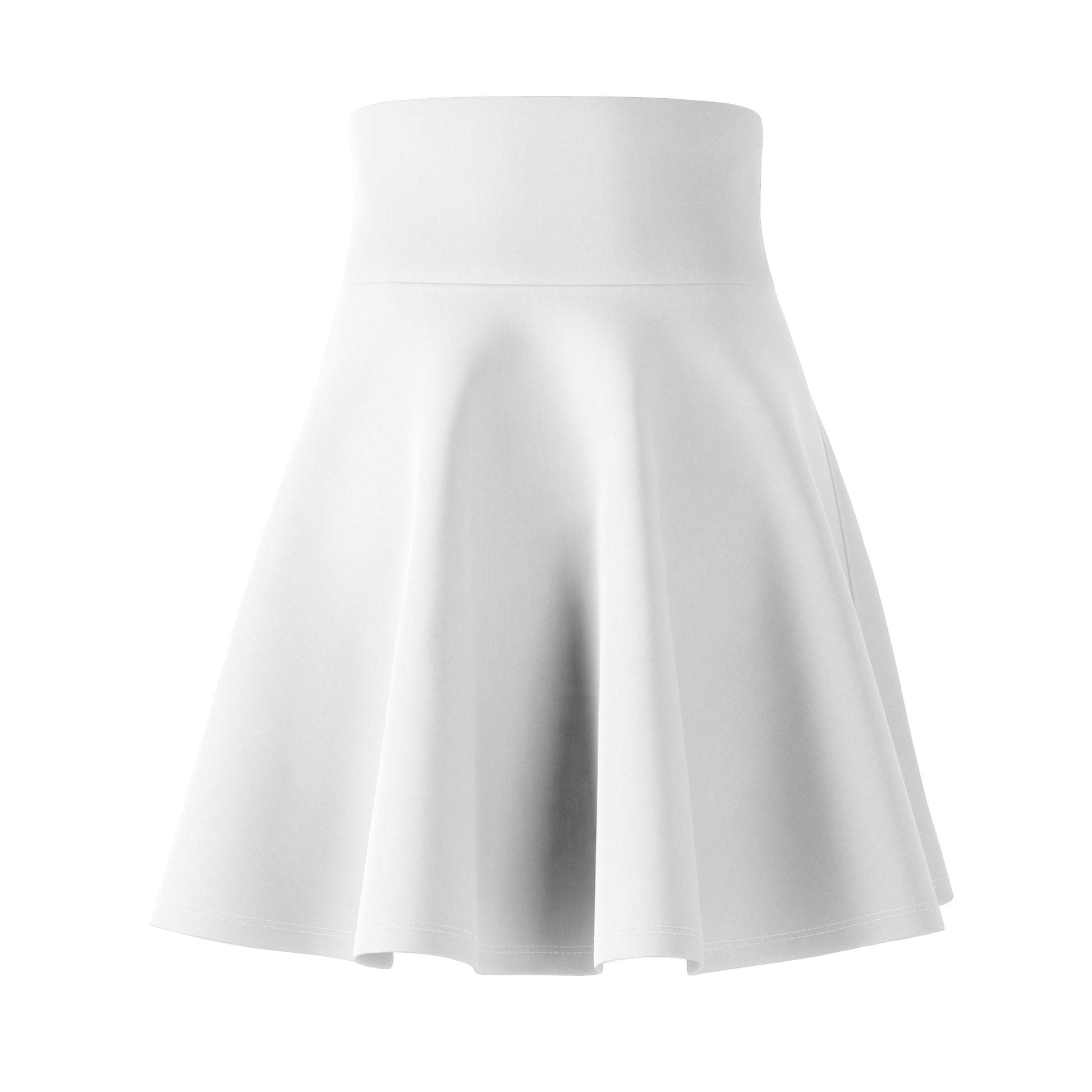 Women's floral skater skirt paired with white sneakers

