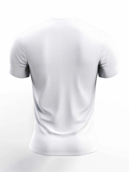 Casual men's t-shirt white cotton Milano design sports style comfortable fit
