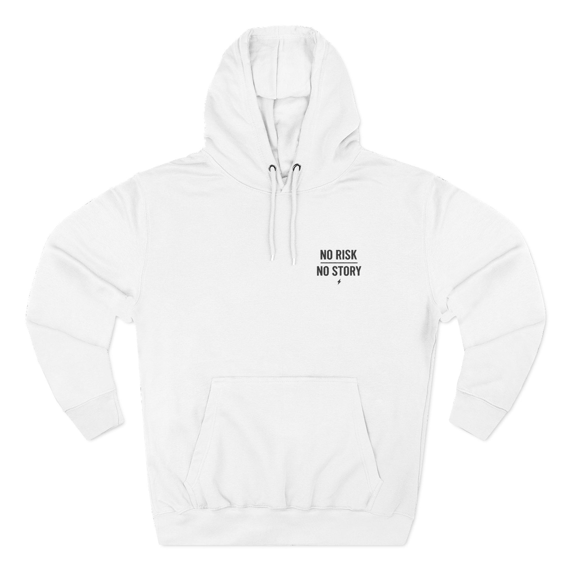 Side view of Three-Panel Fleece Hoodie worn by woman in cozy home environment

