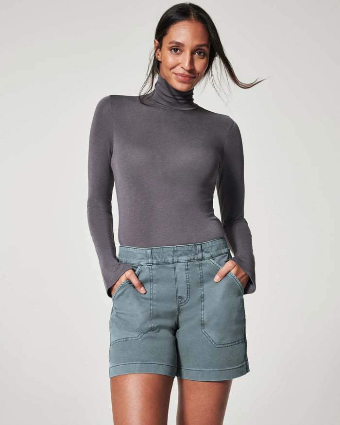 Casual women’s high-waist cotton-linen shorts – stretch waistband, easy care


