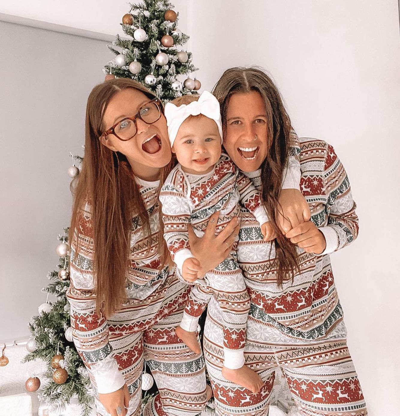 Christmas family pajamas – coordinated tops and trousers