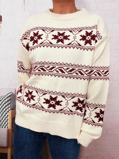 Christmas snowflake sweater – back view, clean finish and easy drape