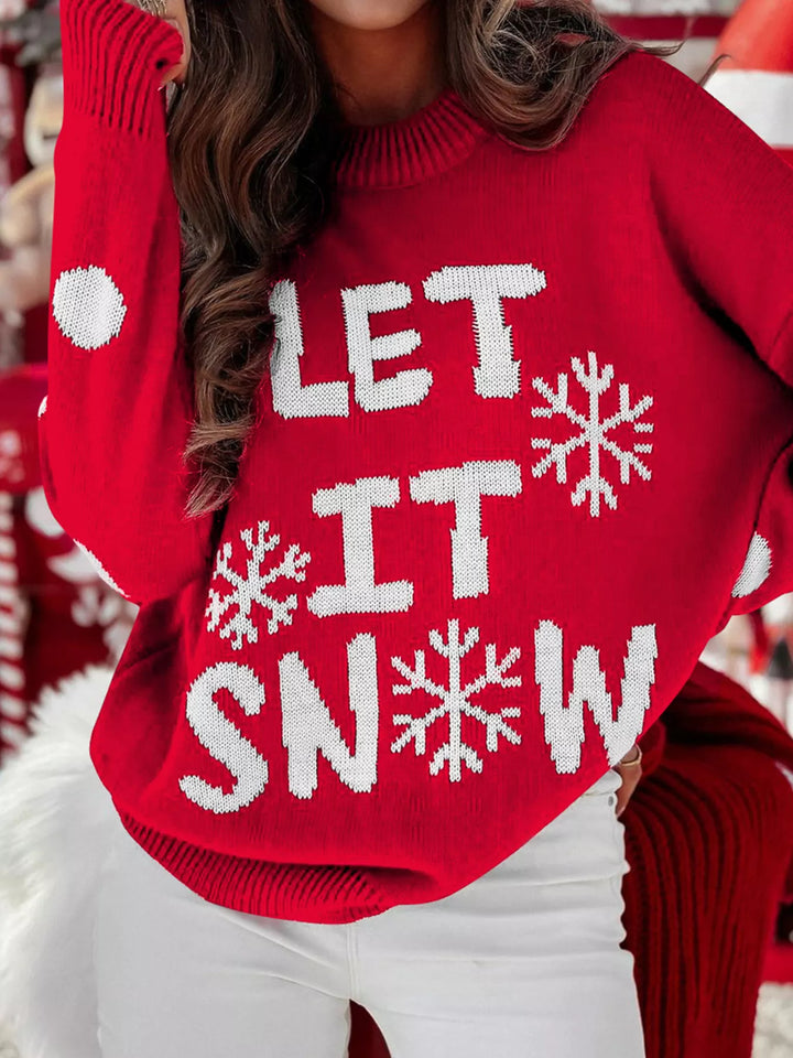 Let It Snow Christmas Sweater – Cozy Women’s Fit