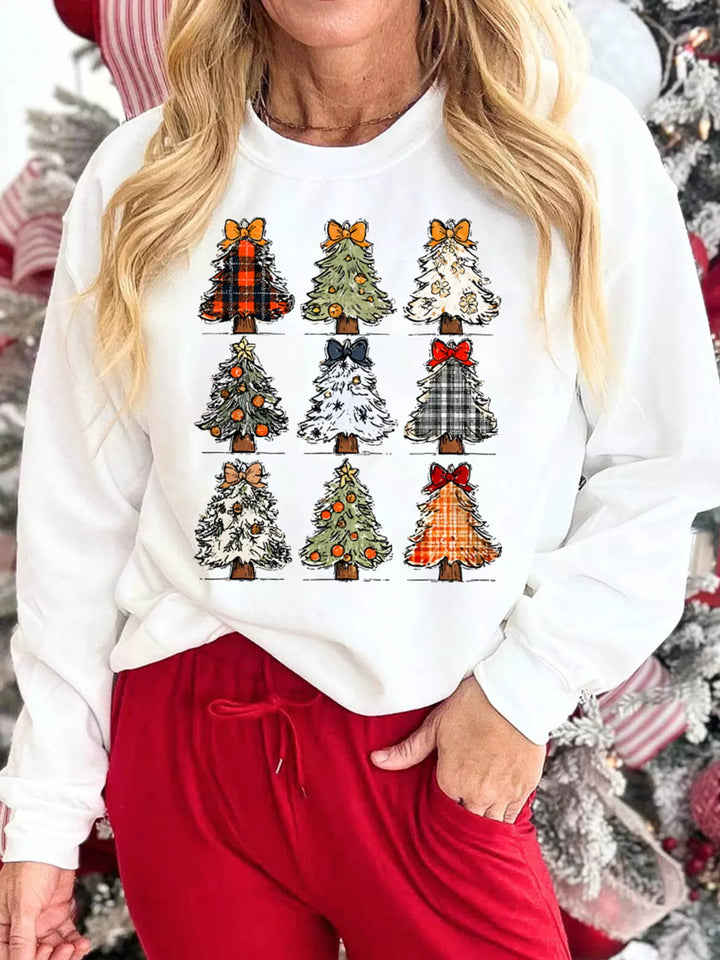 Classic Round Neck Christmas Tree Sweatshirt – gift-ready style