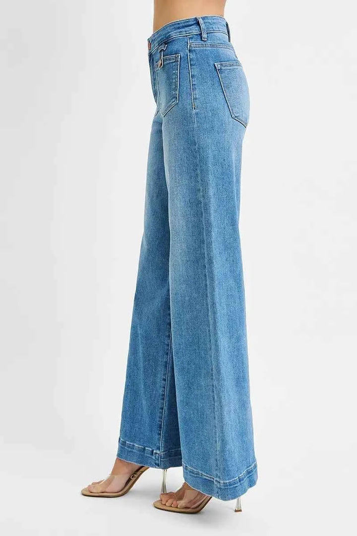 Woman Risen Plus-Size Mid-Rise Wide-Leg Jeans